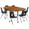 Flash Furniture Mobile 76" Oval Wave Oak Table Set-18" Chairs XU-GRP-18CH-A3048CON-48-OAK-T-A-CAS-GG - alternate 9